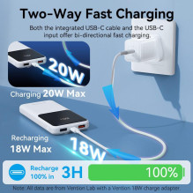 POWER BANK USB 10000MAH 22.5W / WHITE FHOW0 VENTION POWER BANK USB 10000MAH 22.5W / WHITE FHOW0 VENTION