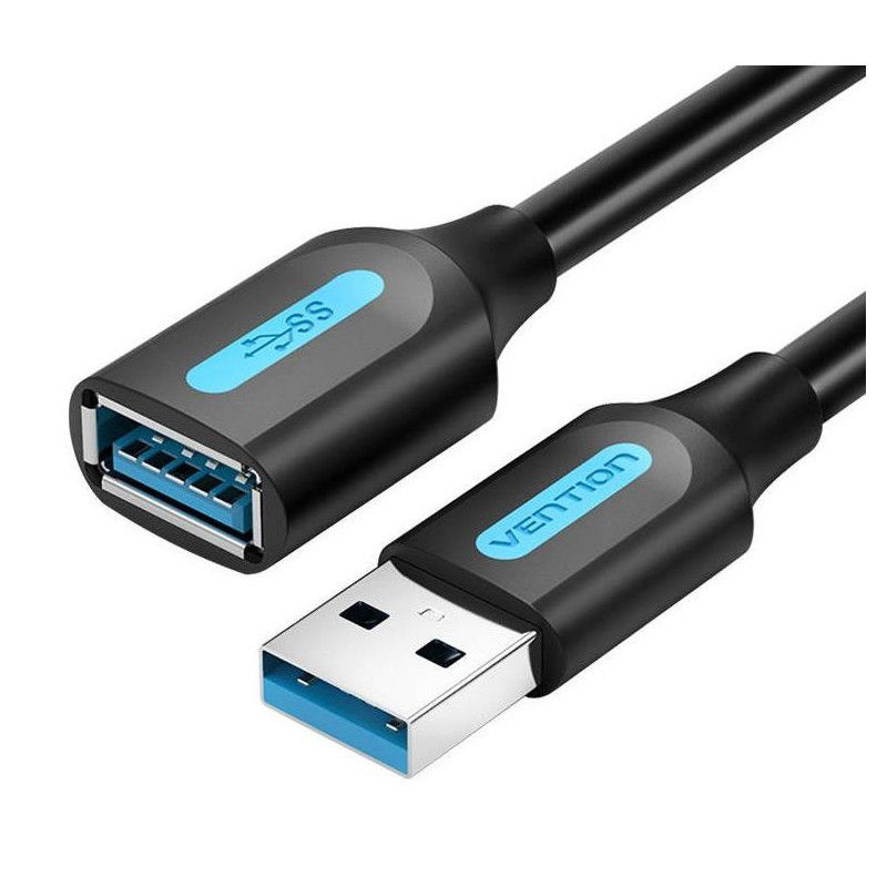CABLE USB3.0 MALE TO FEMALE / 0.5M BLACK CBHBD VENTION