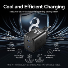 MOBILE CHARGER WALL 45W USB-C / 2P BLACK FEFB0-EU VENTION