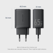 MOBILE CHARGER WALL 65W USB / 3P WHITE FERW0-EU VENTION MOBILE CHARGER WALL 65W USB / 3P WHITE FERW0-EU VENTION