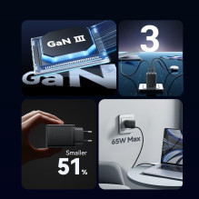 MOBILE CHARGER WALL 65W USB / 3P BLACK FERB0-EU VENTION MOBILE CHARGER WALL 65W USB / 3P BLACK FERB0-EU VENTION