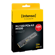 SSD, INTENSO, MI500, 500 GB, M.2, NVMe, 3D NAND, Įrašymo greitis 4000 MB/s, Skaitymo greitis 5300 MB/s, 4 mm, TBW 300 TB