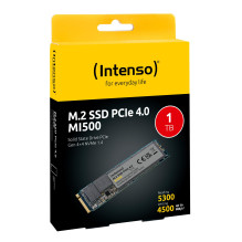 SSD, INTENSO, MI500, 1TB, M.2, NVMe, 3D NAND, Write speed 4500 MBytes / sec, Read speed 5300 MBytes / sec, 4mm, TBW 600 