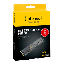 SSD, INTENSO, MI500, 2TB, M.2, NVMe, 3D NAND, Įrašymo greitis 4500 MB/s, Skaitymo greitis 5300 MB/s, 4 mm, TBW 1200 TB, 