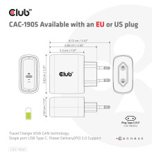 MOBILE TRAVEL CHARGER USB-C / PPS 65W CAC-1905EU CLUB3D