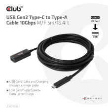CLUB3D USB-C Į USB 5M / M / F LAIDAS CAC-1536