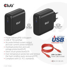 MOBILE TRAVEL CHARGER USB-C / 100W CAC-1908EU CLUB3D