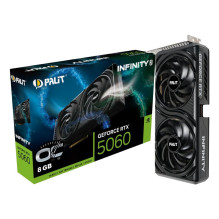 Vaizdo plokštė, PALIT, NVIDIA, GeForce RTX 5060, 2280 MHz, 8 GB, GDDR7, 128 bitų, PCI Express 5.0, aktyvi, NE75060V19P1-