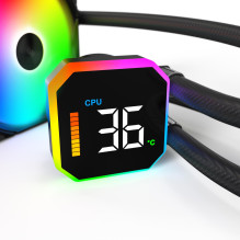 CPU aušintuvas su daugializdžiu lizdu, juodas / „Hyperflow Digital 240“ MONTECH