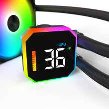 CPU aušintuvas su daugializdžiu lizdu, juodas / „Hyperflow Digital 240“ MONTECH