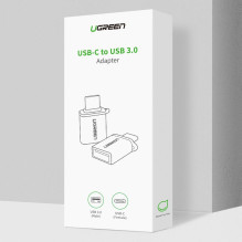 Ugreen US270 USB-C (kištukas) / USB-A 3.0 (lizdas) adapteris su dirželiu, pilkas