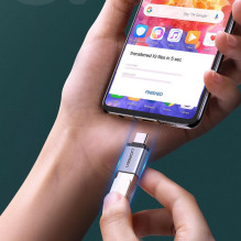 Ugreen US270 USB-C (kištukas) / USB-A 3.0 (lizdas) adapteris su dirželiu, pilkas