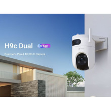 EZVIZ H9c dviejų objektyvų panoraminė ir pakreipiama 4G ir „Wi-Fi“ kamera, 3K ir 3K kamera