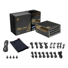 Maitinimo šaltinis, MSI, MEG AI1600T PCIE5, ATX 3.1, 1600 vatų, efektyvumas 80 PLUS TITANIUM, MEGAI1600TPCIE5 Maitinimo šaltinis, MSI, MEG AI1600T PCIE5, ATX 3.1, 1600 vatų, efektyvumas 80 PLUS TITANIUM, MEGAI1600TPCIE5