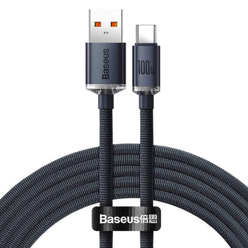 Cable USB A - USB C BASEUS CAJY000401 (1.2m, QC3.0, 100W, black, not suitable for charging Iphone 15)