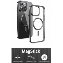 Swissten "Clear Jelly Magstick Metallic Case iPhone 12 Pro Max" Black Swissten "Clear Jelly Magstick Metallic Case iPhone 12 Pro Max" Black
