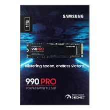 SSD, SAMSUNG, 990 PRO, 1TB, M.2, PCIE, NVMe, MLC, Write speed 6900 MBytes / sec, Read speed 7450 MBytes / sec, 2.3mm, TB