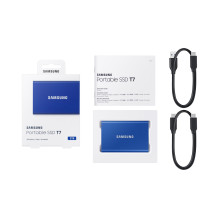 Išorinis SSD, SAMSUNG, T7, 2TB, USB 3.2, Rašymo greitis 1000 MB/s, Skaitymo greitis 1050 MB/s, MU-PC2T0H / WW