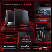 Wireless Router, TP-LINK, Router, 19000 Mbps, LAN \ WAN ports 2, ARCHERGE800