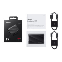 Išorinis SSD, SAMSUNG, T9, 4TB, USB 3.2, Rašymo greitis 2000 MB/s, Skaitymo greitis 2000 MB/s, MU-PG4T0B / EU