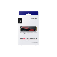 SSD, SAMSUNG, 990 PRO with Heatsink, 4TB, M.2, PCIe Gen4, NVMe, TLC, Write speed 6900 MBytes / sec, Read speed 7450 MByt