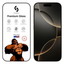 „Connect Corning Gorilla Ultra 3D“ apsauginis stiklas Apple iPhone 16 Pro telefonui, juodas „Connect Corning Gorilla Ultra 3D“ apsauginis stiklas Apple iPhone 16 Pro telefonui, juodas