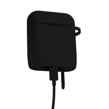 3mk Silicone AirPods Case Black for AirPods 4 - black