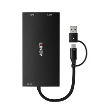 Adapteris - Lindy USB Tipo A / C į Dviejų HDMI 4K60 Keitiklį 100W