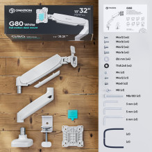 MONITOR ACC DESK MOUNT / 13-32" WHITE G80-W ONKRON