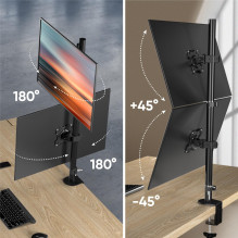 MONITOR ACC DESK MOUNT / 13-34" BLACK D208E-B ONKRON MONITOR ACC DESK MOUNT / 13-34" BLACK D208E-B ONKRON