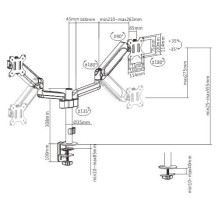DISPLAY ACC MOUNTING ARM / 17-32" MA-DA2P-01 GEMBIRD