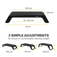 MONITORIAUS ACC RISER HANA LT / BLACK 100016996 FELLOWES