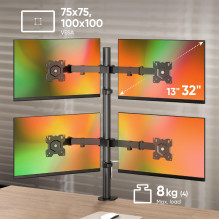 MONITOR ACC DESK MOUNT / 13-32" BLACK D421E-B ONKRON MONITOR ACC DESK MOUNT / 13-32" BLACK D421E-B ONKRON