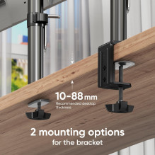 MONITOR ACC DESK MOUNT / 13-32" BLACK D421E-B ONKRON MONITOR ACC DESK MOUNT / 13-32" BLACK D421E-B ONKRON