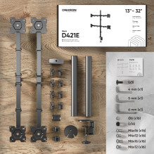 MONITOR ACC DESK MOUNT / 13-32" BLACK D421E-B ONKRON MONITOR ACC DESK MOUNT / 13-32" BLACK D421E-B ONKRON