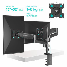 MONITOR ACC DESK MOUNT / 13-32" BLACK G140-B ONKRON MONITOR ACC DESK MOUNT / 13-32" BLACK G140-B ONKRON