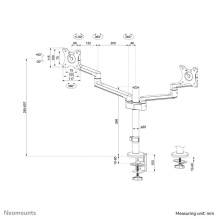 MONITORIAUS ACC STALO MONTAVIMAS 17-27\'\' / DUAL DS60-425BL2 NEOMONTS MONITORIAUS ACC STALO MONTAVIMAS 17-27\'\' / DUAL DS60-425BL2 NEOMONTS