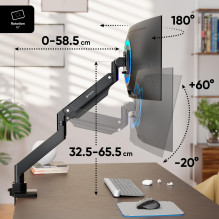 MONITOR ACC DESK MOUNT / 17-57" BLACK G130-B ONKRON MONITOR ACC DESK MOUNT / 17-57" BLACK G130-B ONKRON