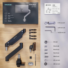 MONITOR ACC DESK MOUNT / 17-57" BLACK G130-B ONKRON MONITOR ACC DESK MOUNT / 17-57" BLACK G130-B ONKRON