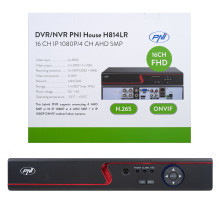 PNI House H814LR DVR / NVR - 16 full HD 1080P IP channels or 4 5MP analog channels