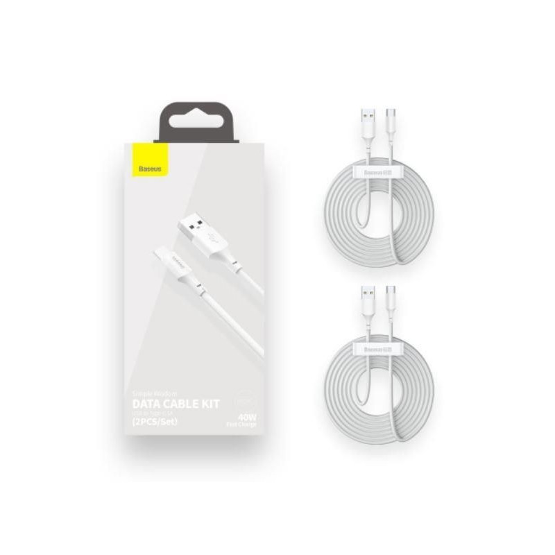 Baseus CABLE USB TO USB-C 1.5M / 2PCS WHITE TZCATZJ-02