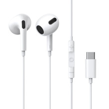 „Baseus encok c17“ į ausis įdedamos laidinės ausinės su USB C tipo mikrofonu, baltos (NGCR010002)