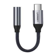 Ugreen Ugreen ausinių adapteris su 3,5 mm mini lizdu į USB C tipo 10 cm pilkas (30632)