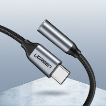 Ugreen Ugreen ausinių adapteris su 3,5 mm mini lizdu į USB C tipo 10 cm pilkas (30632)