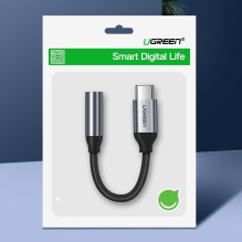 Ugreen Ugreen ausinių adapteris su 3,5 mm mini lizdu į USB C tipo 10 cm pilkas (30632)