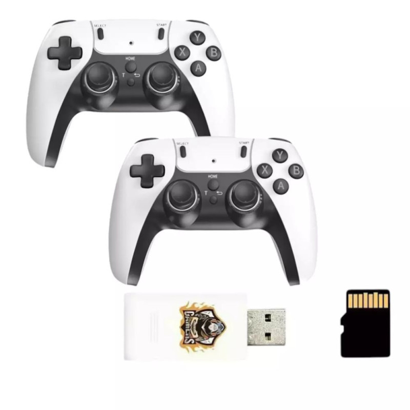 GameBox HY01 64bit Retro 20K Game 4K Hdmi stick console / Android Box x2 wireless controllers White
