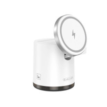 Jellico W22 4in1 belaidis įkroviklis Magsafe 15W iPhone + 3W Apple Watch + Airpods + lempa, baltas