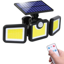 Elight Solar Sensor Wall Light 3in1 LS6 with Motion Sensor, Remote Control &amp; Wired Solar Panel Black
