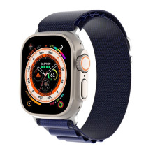„Dux Ducis“ sportinė apyrankė su sagtimi, skirta „Apple Watch 42 / 44 / 45 / 46 / 49 mm“, tamsiai mėlyna