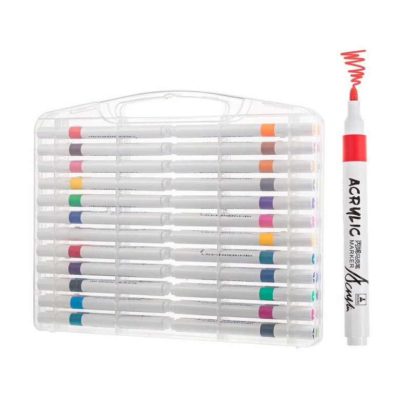 iLike Marker Set 48 Colors Dual-Tip Professional Drawing Markers Multicolor